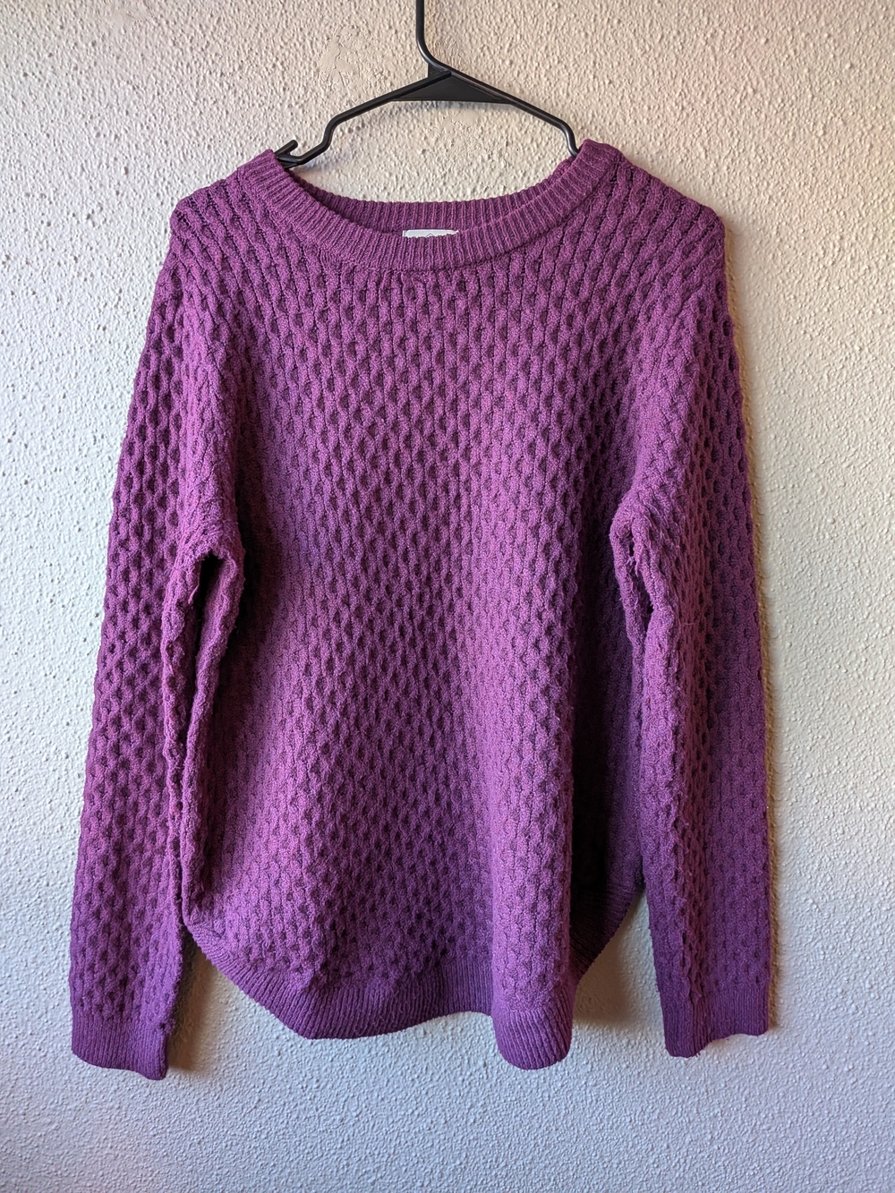 St. John's Bay Purple Textured Crewneck Sweater